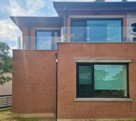 서울 평창동 고급주택 2층 유리난간 시공